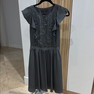 Banana Republic Gray Pleated Midi Sundress